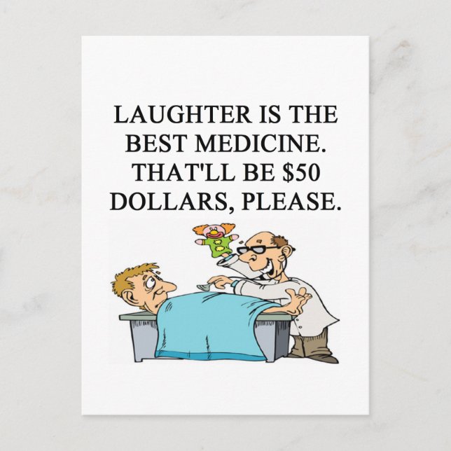 Carte Postale le rire est le meilleur remède (Devant)