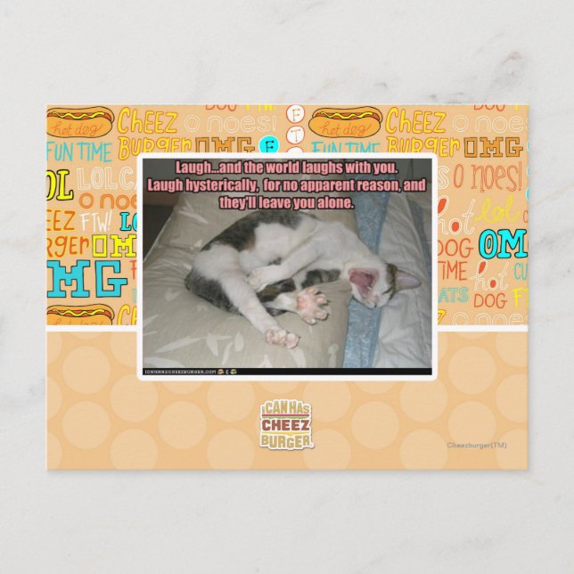 Carte Postale Le rire et le monde rit avec vous (Devant)