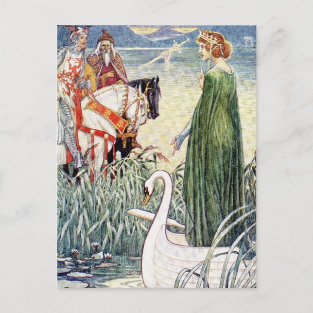 Carte Postale Le roi Arthur et la dame du lac (Devant)