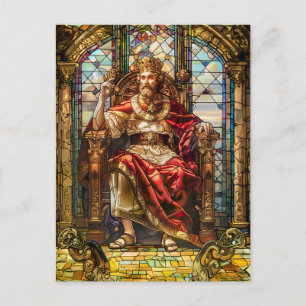 Carte Postale Le roi assis sur son trône