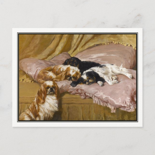 Carte Postale Le roi Charles Spaniels par Arthur Wardle (Devant)