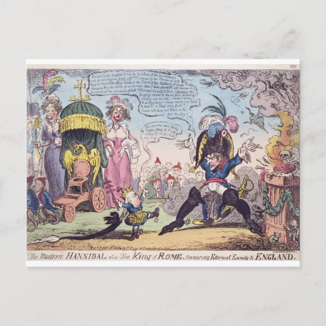 Carte Postale Le Roi de Rome, 1814 - dessin animé montrant Napol (Devant)