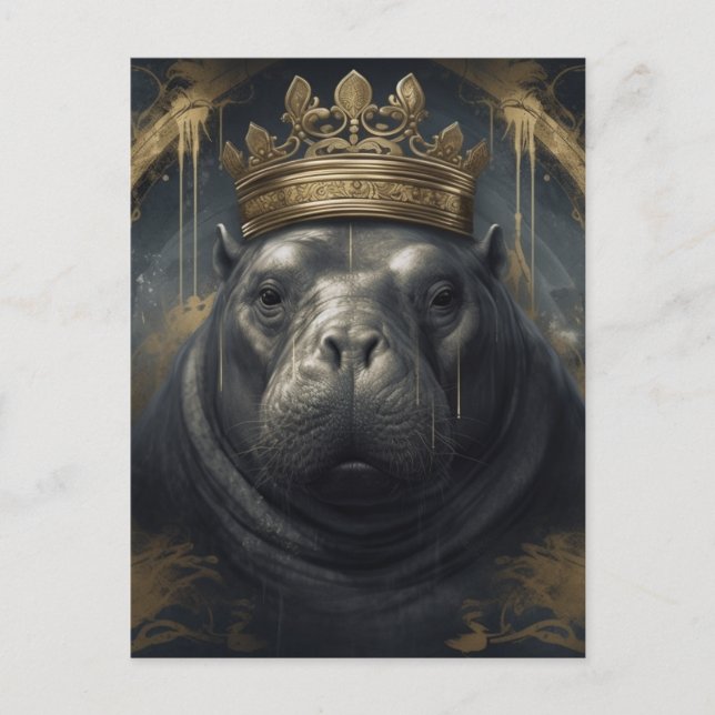 Carte Postale Le roi hippo (Devant)