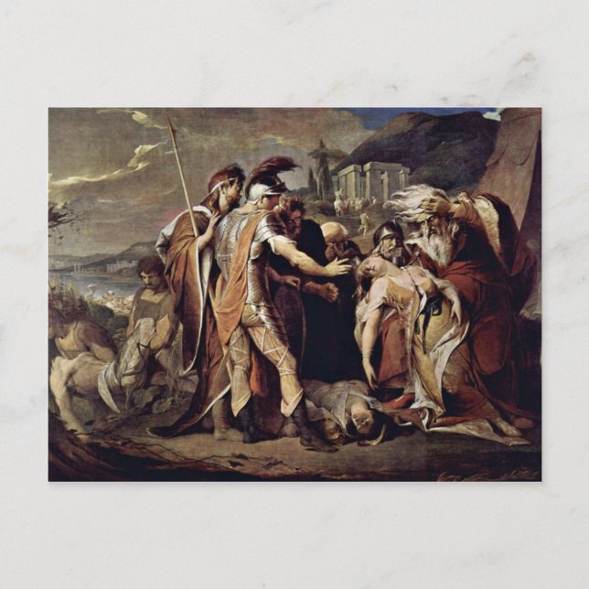 Carte Postale Le Roi Lear pleure Cordelia Par Barry James (Devant)
