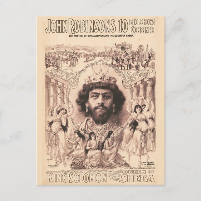 Carte Postale Le roi Salomon entouré de danseuses (Devant)