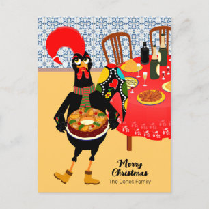 Carte Postale Le Rooster Portugais aime le gâteau du roi