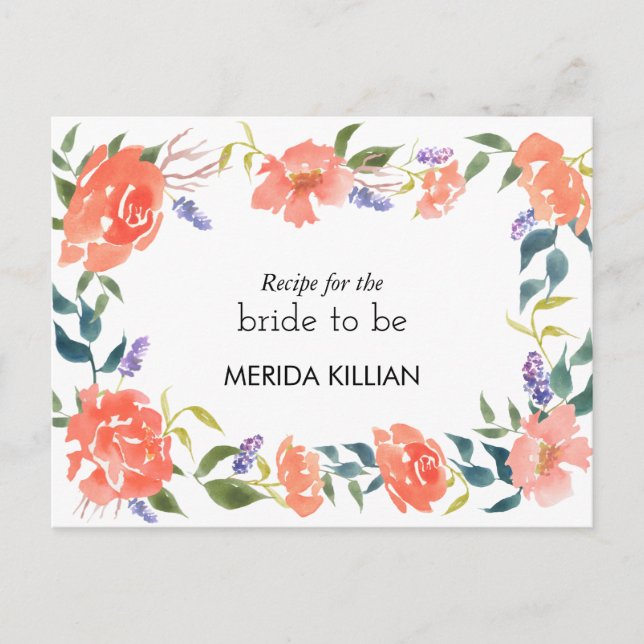 Carte Postale Le rose rouge d'aquarelle fleurit la recette de (Devant)