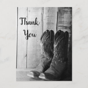 Carte Postale Le rustique Cowboy Botte le Merci Mariage occident