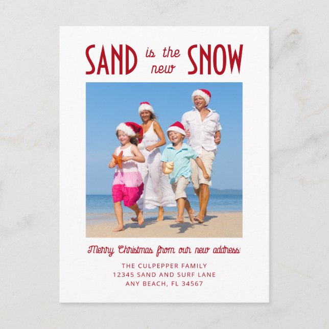 Carte Postale Le sable est le nouveau Faire-part de déplacement  (Devant)
