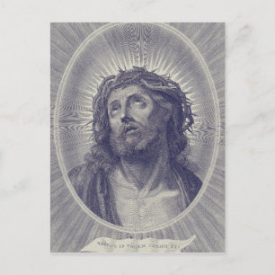 Carte Postale Le Saint Visage de Jésus avec Couronne d'Épines Ar