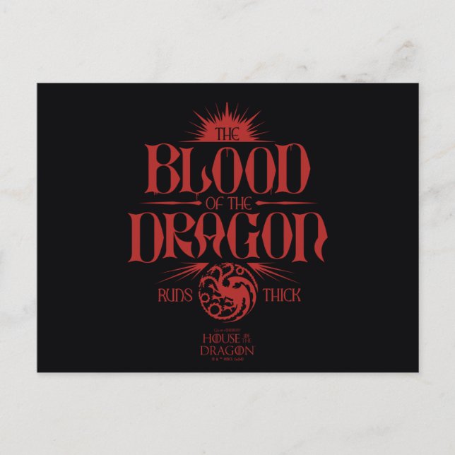 Carte Postale Le sang du dragon coule épais (Devant)