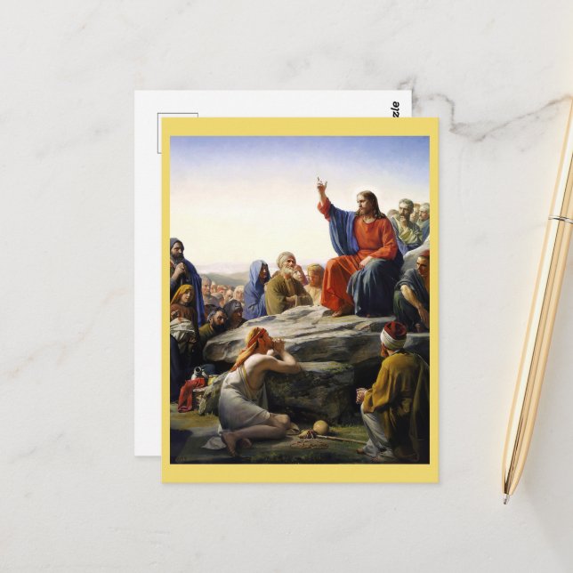 Carte Postale Le Sermon sur le Mont, religieux (Devant/Arrière en situation)