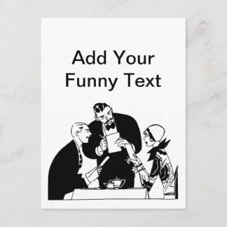 Carte Postale Le serveur - Humour restaurant