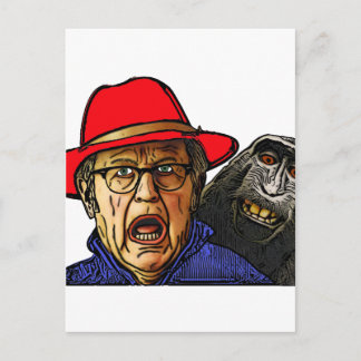 Carte Postale Le singe babouin effraie le vieil homme anglais