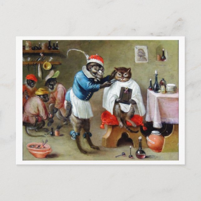 Carte Postale Le singe de coiffeur (Devant)