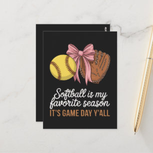 Carte Postale Le softball est ma saison préférée