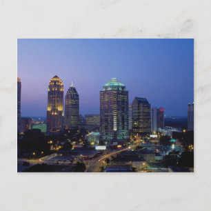 Carte Postale Le soir tombe au-dessus d'Atlanta, Georgia, U.S.A.