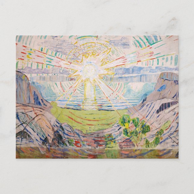 Carte Postale Le soleil par Edvard Munch (Devant)