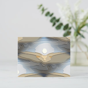 CARTE POSTALE LE SOLEIL SUR LES COLLINES ABSTRAITES