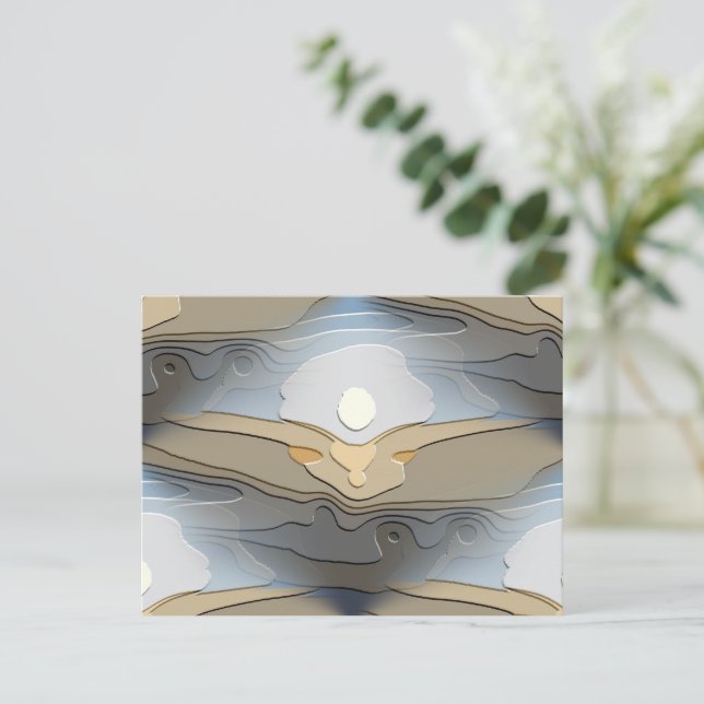 CARTE POSTALE LE SOLEIL SUR LES COLLINES ABSTRAITES (Debout devant)