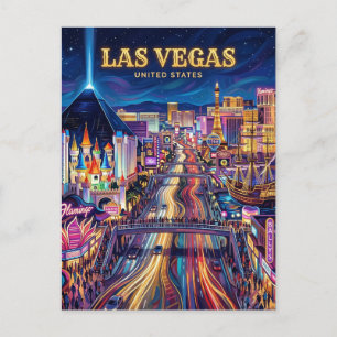 Carte Postale Le Strip de Las Vegas Nevada