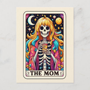 Carte Postale Le Tarot de la Mère Café Squelette Hippie Mère