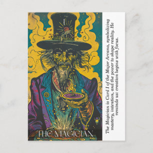 Carte Postale Le Tarot du Magicien Vintage Mystique Arcanes Maje