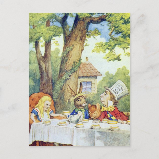 Carte Postale Le Tea Party de Mad Hatter (Devant)