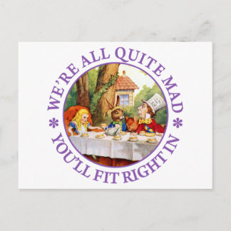 Carte Postale Le Tea Party de Mad Hatter - "Nous sommes tous ass