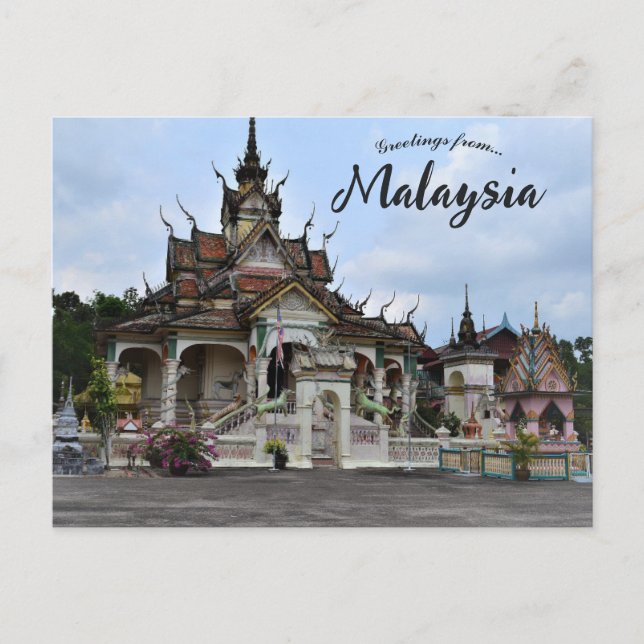 Carte Postale Le temple bouddhiste Wat Uttamaram en Malaisie (Devant)