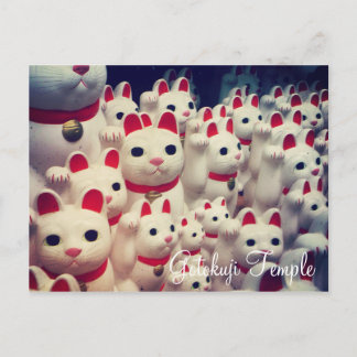 Carte Postale Le temple de Gotokuji Maneki Neko Chats chanceux