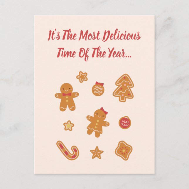 Carte Postale Le Temps Le Plus Délicieux De L'Année Gingerbread  (Devant)