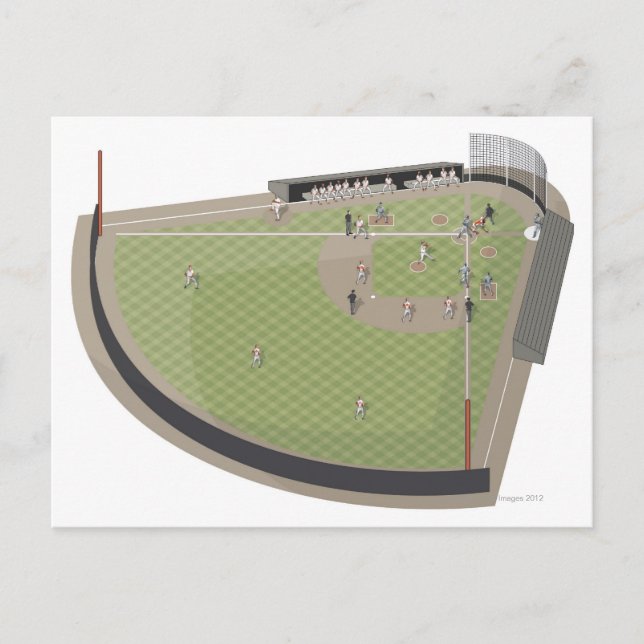 Carte Postale Le terrain de baseball (Devant)