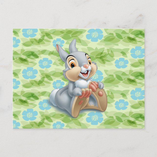 Carte Postale Le Thumper de Bambi tenant ses pieds (Devant)