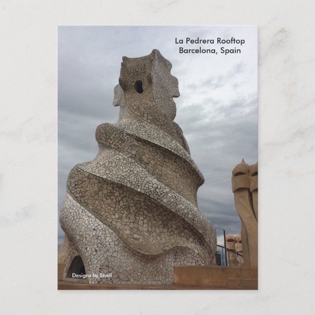Carte Postale Le toit de La Pedrera Barcelone (Devant)
