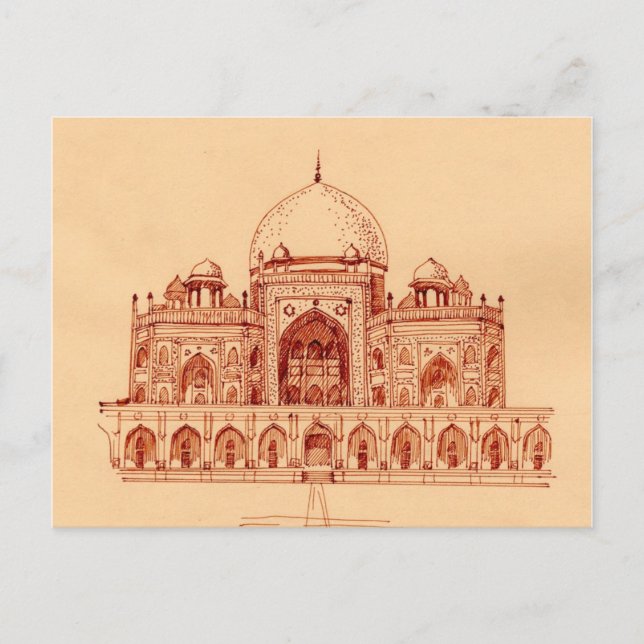 Carte Postale Le tombeau de Humayun (Devant)