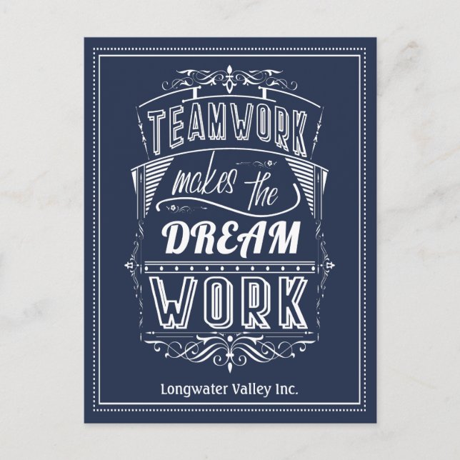 Carte Postale Le Travail D'Équipe Motivationnel Fait Le Travail  (Devant)