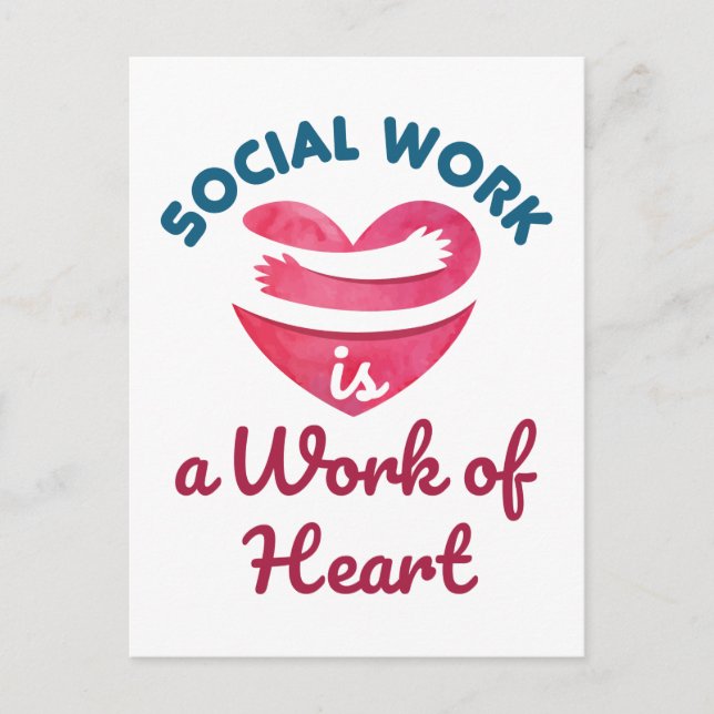 Carte Postale Le travail social est un travail de coeur Travaill (Devant)