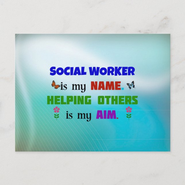 Carte Postale Le travailleur social est mon nom (Devant)