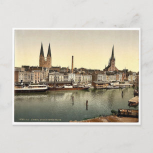 Carte Postale Le Trave Unter, près de Holsenthor, Lubeck, Allema