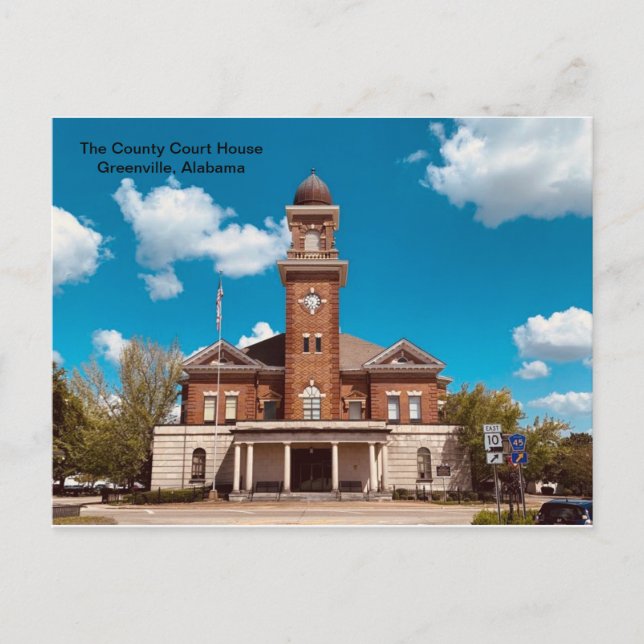 Carte Postale Le tribunal du comté de Greenville, Alabama (Devant)