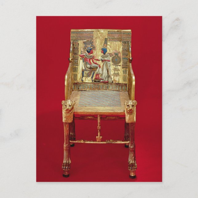 Carte Postale Le trône, de la Tombe de Toutankhamon (Devant)