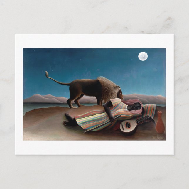 Carte Postale Le Tsigane endormi, Henri Rousseau (Devant)