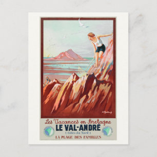 Carte Postale Le Val André France Poster vintage 1930