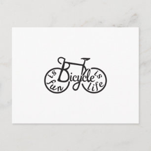 Carte Postale Le vélo est amusant, le vélo c'est la vie