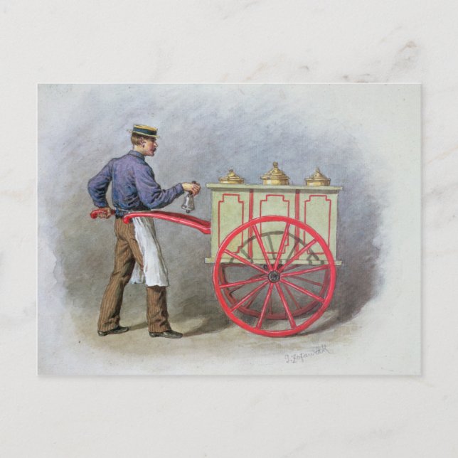 Carte Postale Le vendeur de crème glacée, 1895 (Devant)