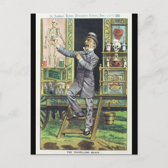 Carte Postale Le vendeur d'huile de serpent "The Travellers Quac (Devant)