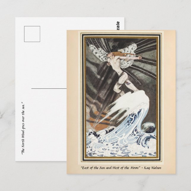Carte Postale Le Vent du Nord surplombe la mer Kay Nielsen (Devant / Derrière)