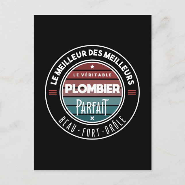 Carte Postale Le véritable plombier parfait (Devant)