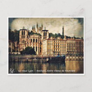 Carte Postale Le vieux Lyon - basilique notre-Dame de Fouvière
